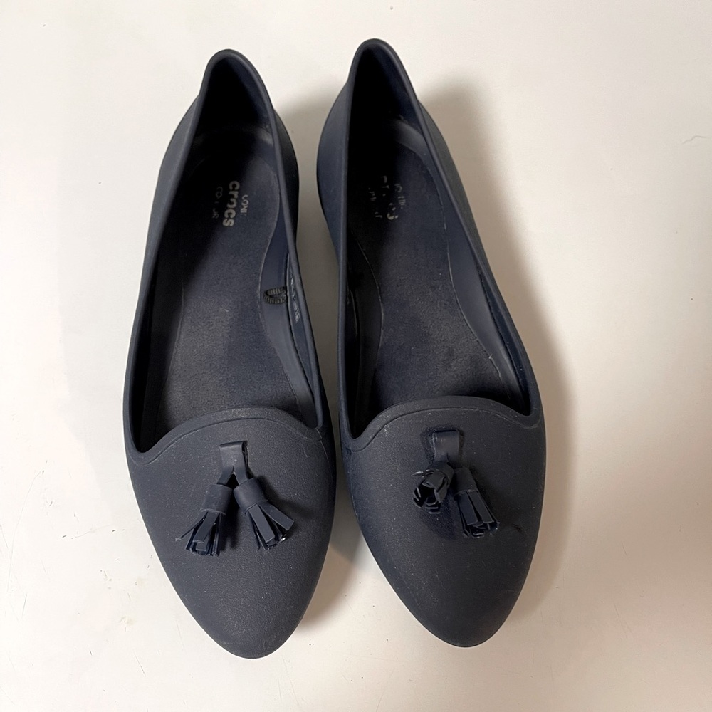 Crocs contour Eve flats navy causal flats size 8